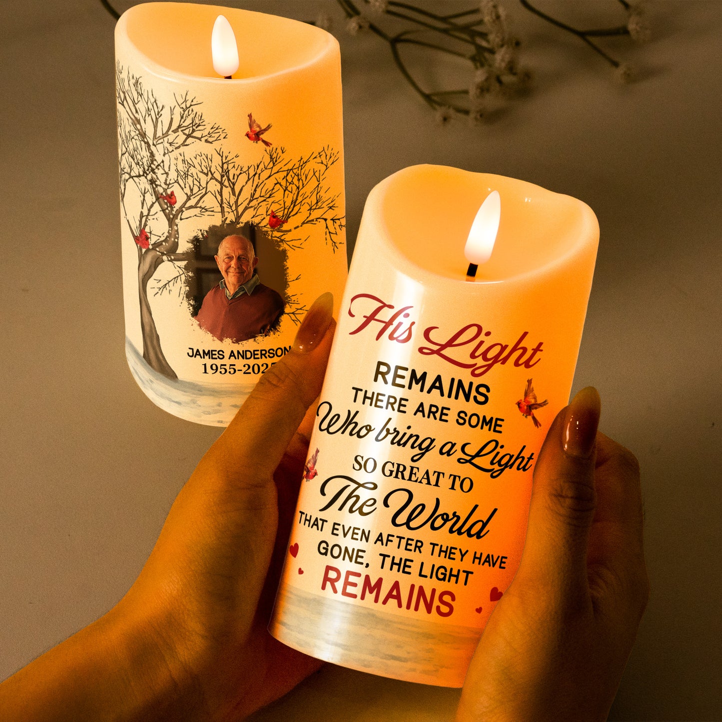 Memorial There Are Some Who Bring A Light So Great To The World - Personalized Photo LED Candle