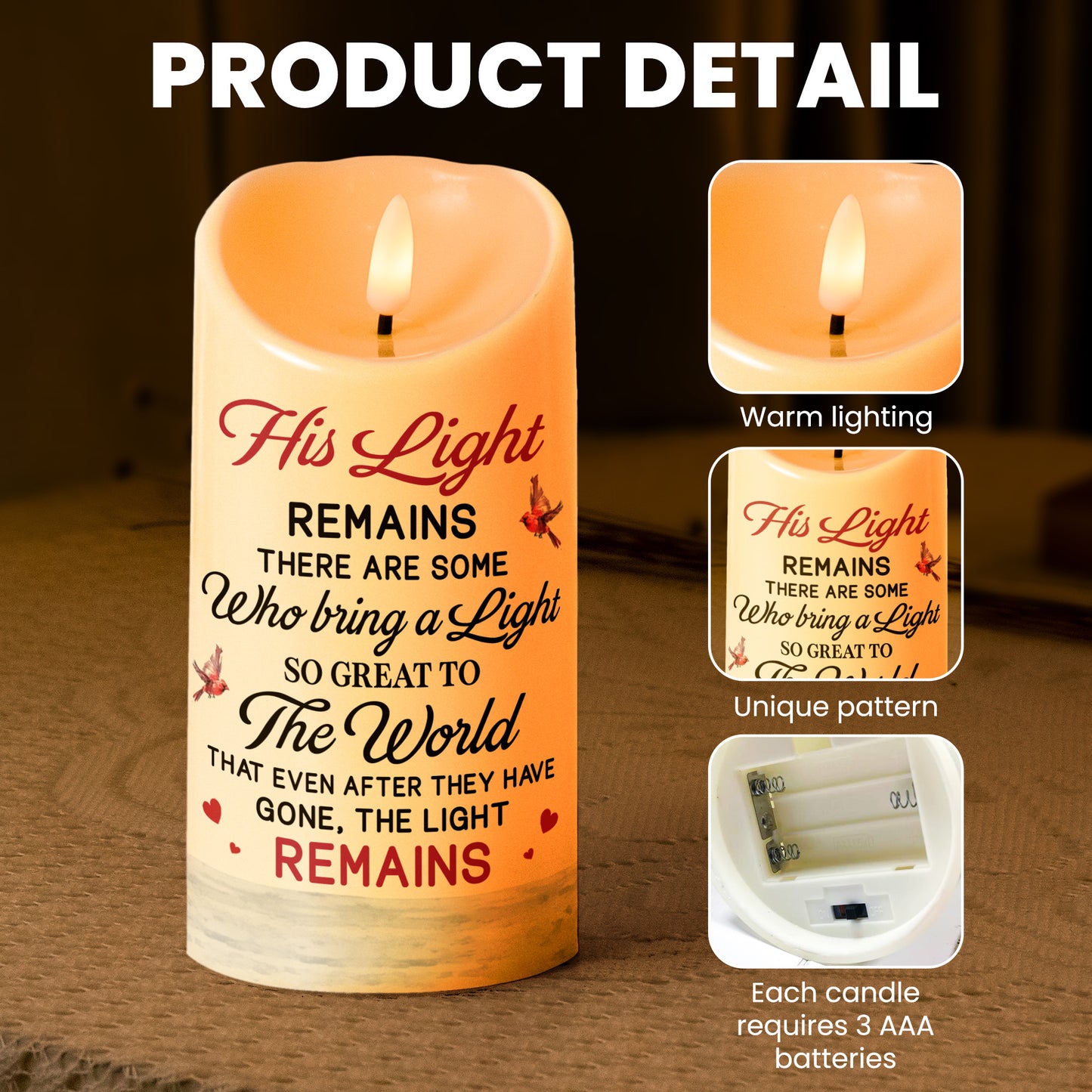 Memorial There Are Some Who Bring A Light So Great To The World - Personalized Photo LED Candle