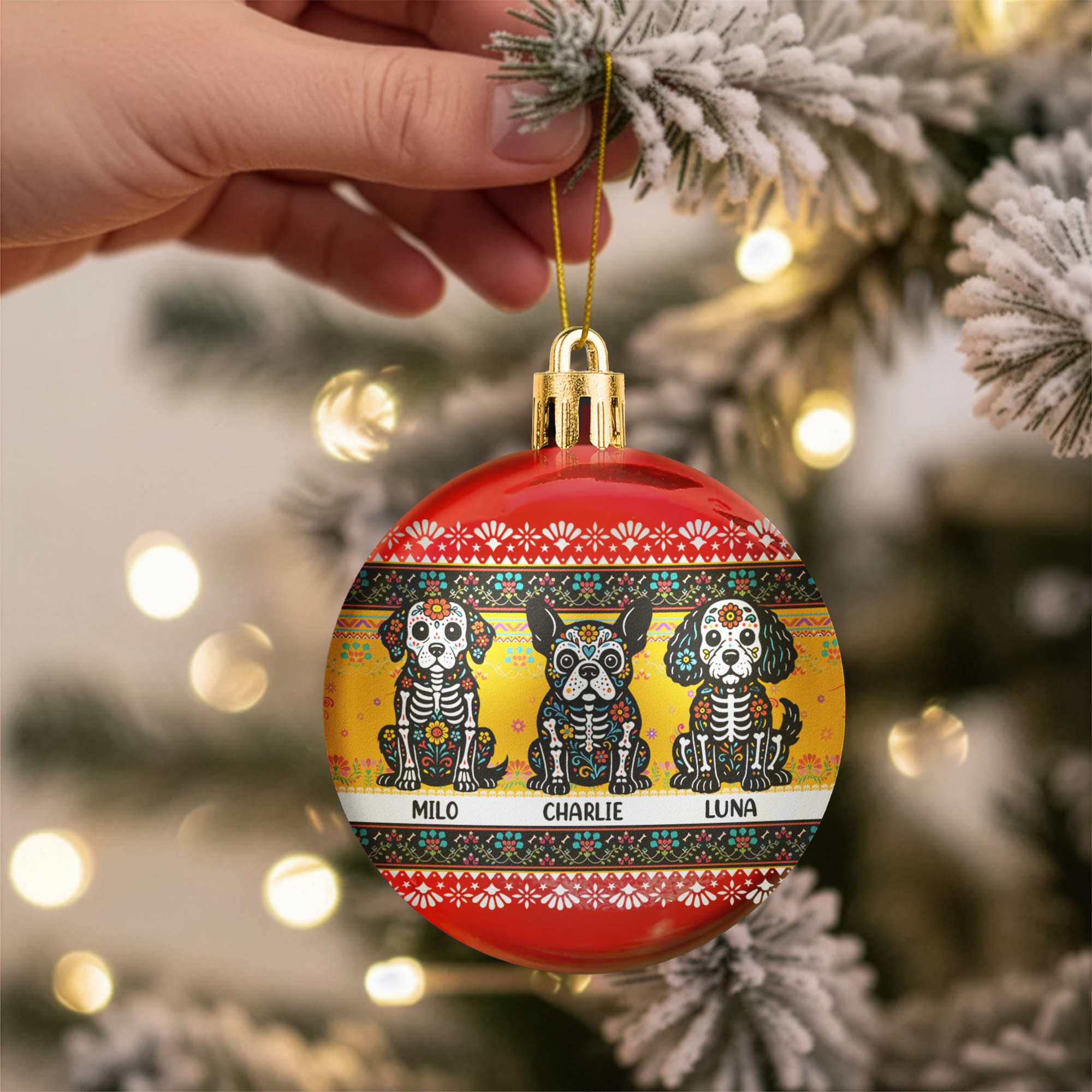 Memorial Vintage Ornament For Loss Of Beloved Pets - Personalized Ball Ornament