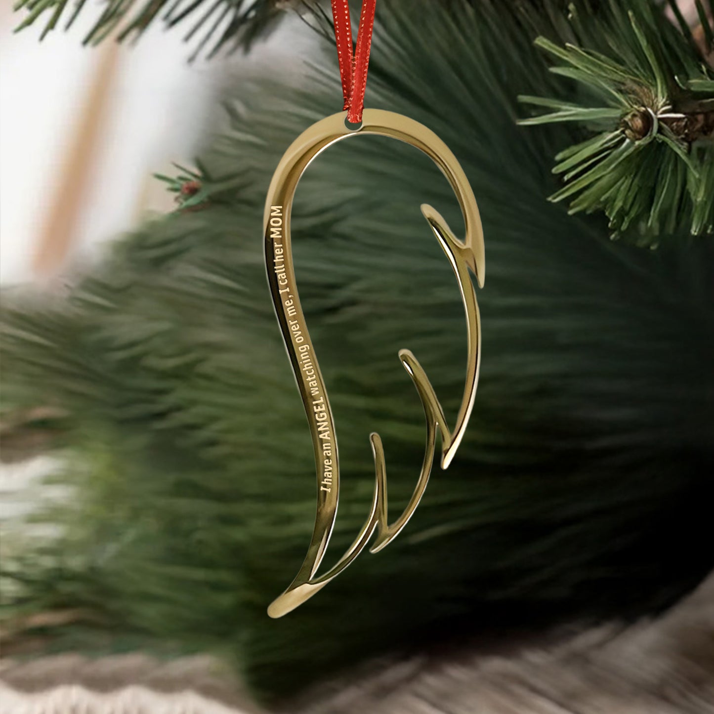 Memorial Wing Angel - Personalized Engraved Wing Ornament