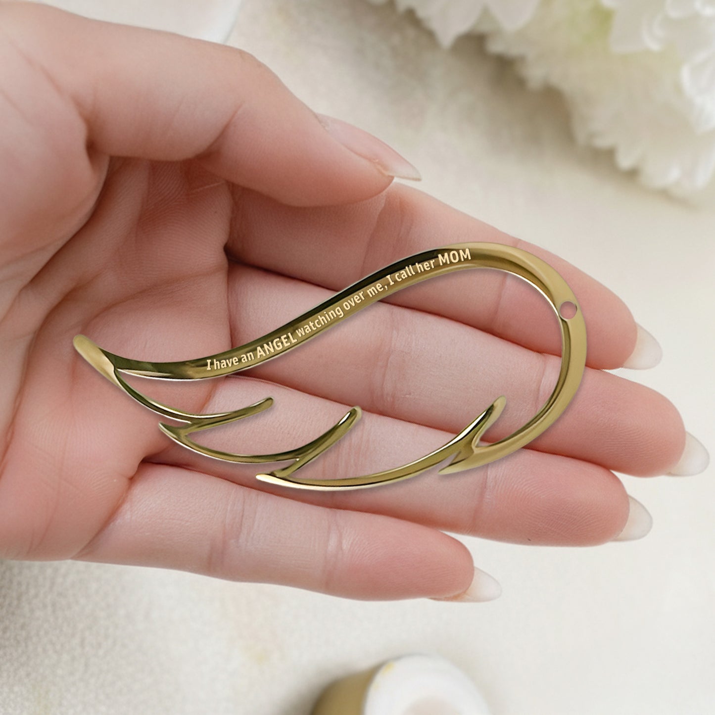 Memorial Wing Angel - Personalized Engraved Wing Ornament