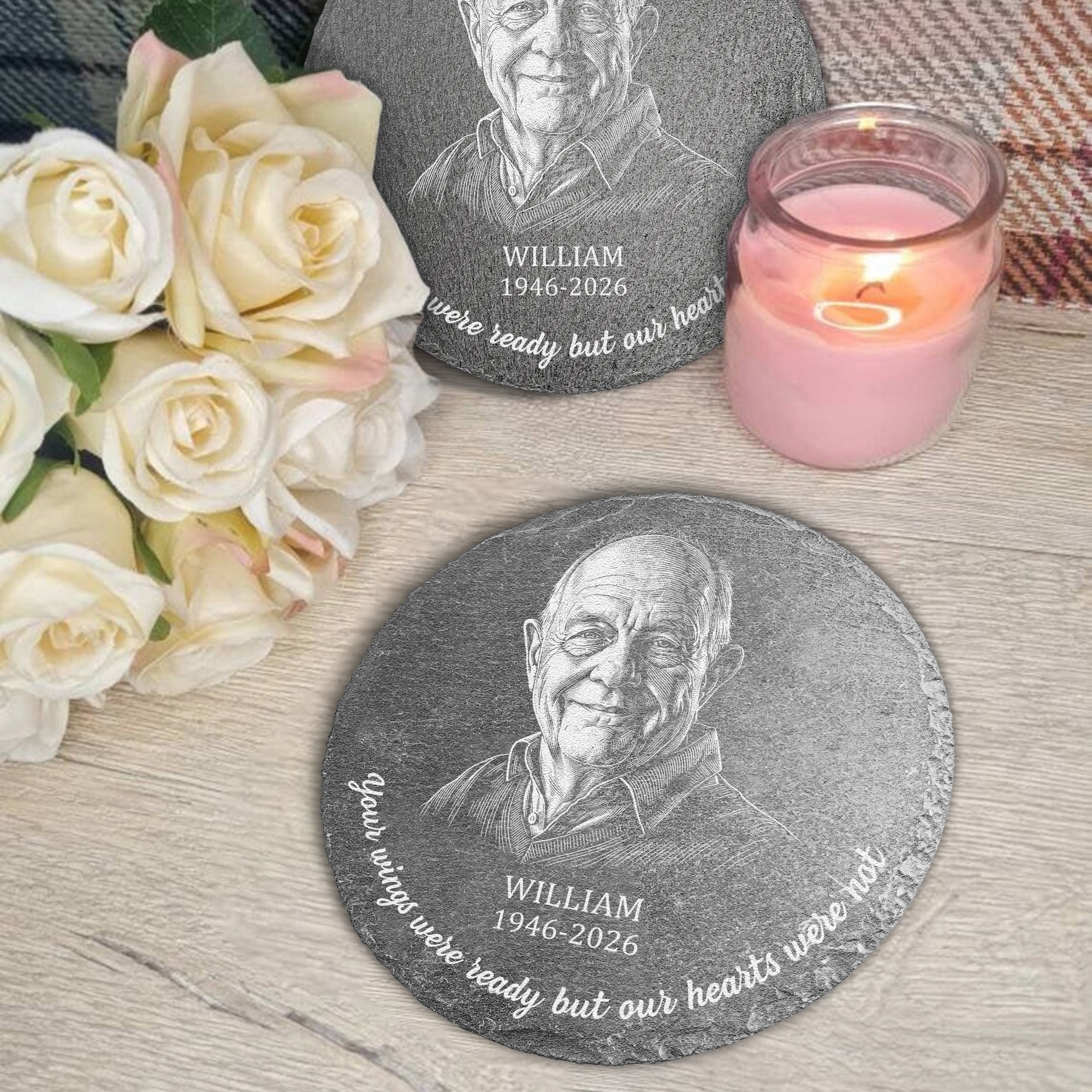 Memorial-Gifts-Custom-Photo-Sketch-Line-Art-Your-Wings-Were-Ready-Personalized-Stone-4