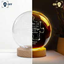 Memorial-Gifts Our Missing Piece Crystal Ball Light - Personalized Night Light 3