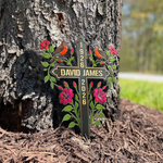 Memorial-Metal-Cross-Stake-Grave-Marker-Remembrance-Gift-Personalized-Garden-Stake-4