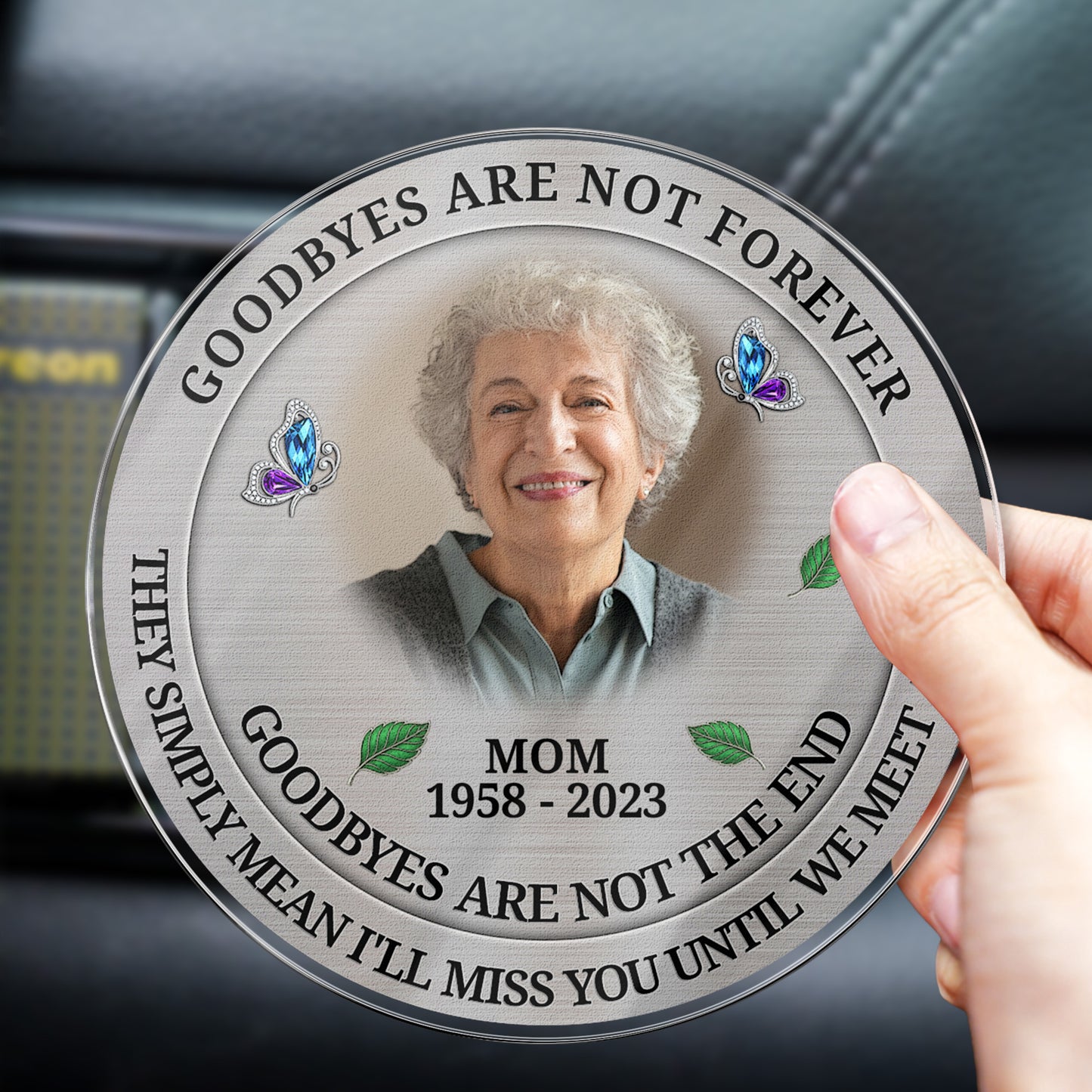 Memorial My Mind Still Talks To You - Personalized Photo Acrylic Car Vent Clip