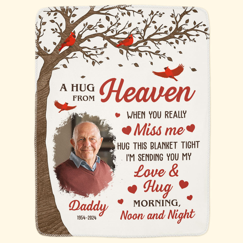 Memory Blanket A Hug From Heaven - Personalized Photo Blanket