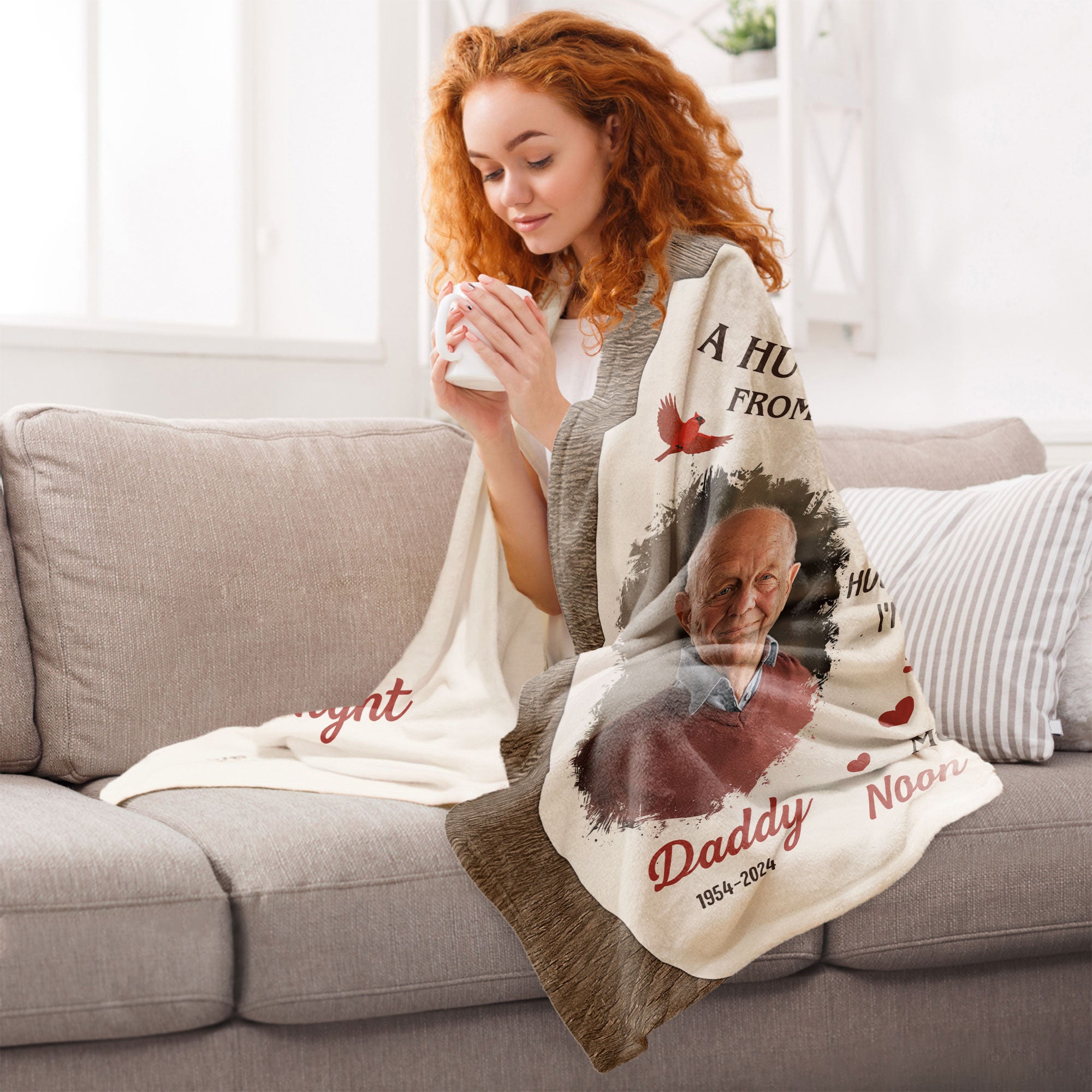 Memory Blanket A Hug From Heaven - Personalized Photo Blanket