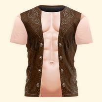 Men’s Funny 3D Cowboy, Bachelor Party Costume, Adult Humor Halloween Cosplay - Personalized Shirt