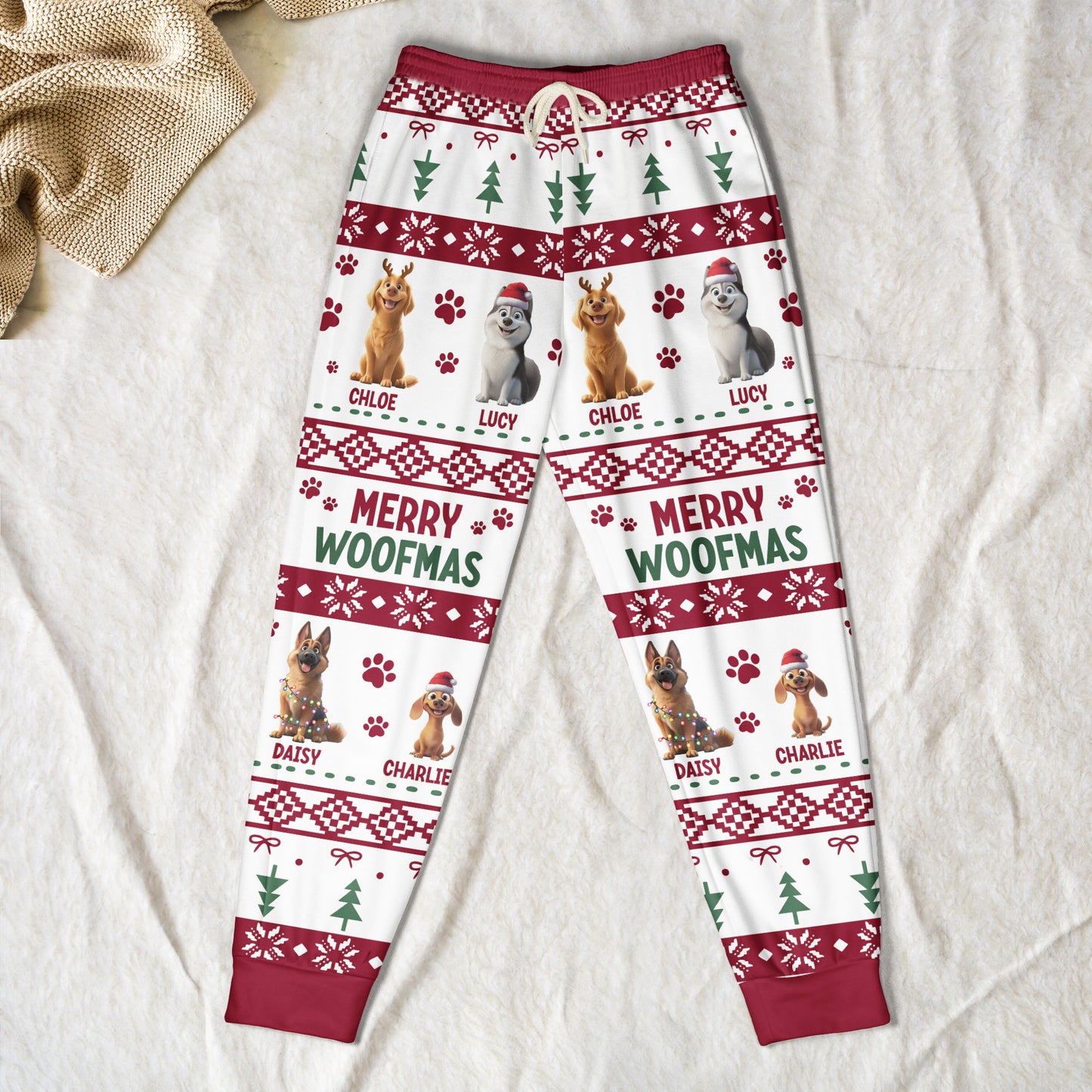 Meowy Catmas Christmas Pet Cat Dog Festive Ugly Patterns - Personalized Sweatpants
