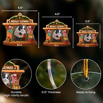 Meowy Catmas - Hanging Cat - Personalized Acrylic Ornament