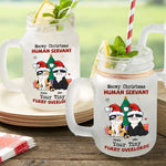 Meowy Christmas - Personalized Mason Jar Cup With Straw