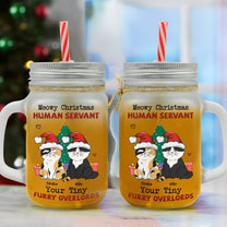 Meowy Christmas - Personalized Mason Jar Cup With Straw