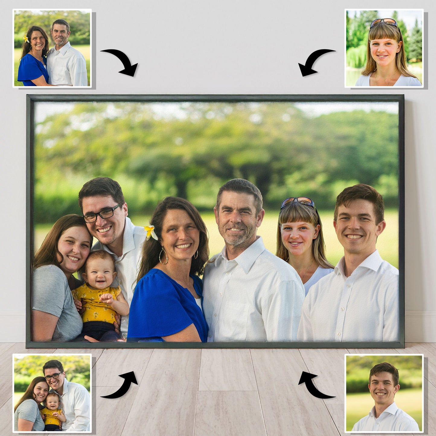 Merge Of Different Photos Family Together - Personalized Photo Poster