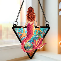 Mermaid Girl - Personalized Window Hanging Suncatcher Ornament