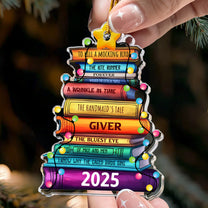 Merry Bookmas - Personalized Acrylic Ornament