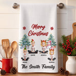 Merry Christmas Family Sitting - Personalized Kitchen Towel