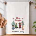 Merry Christmas Family Sitting - Personalized Kitchen Towel