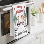 Merry Christmas Family Sitting - Personalized Kitchen Towel