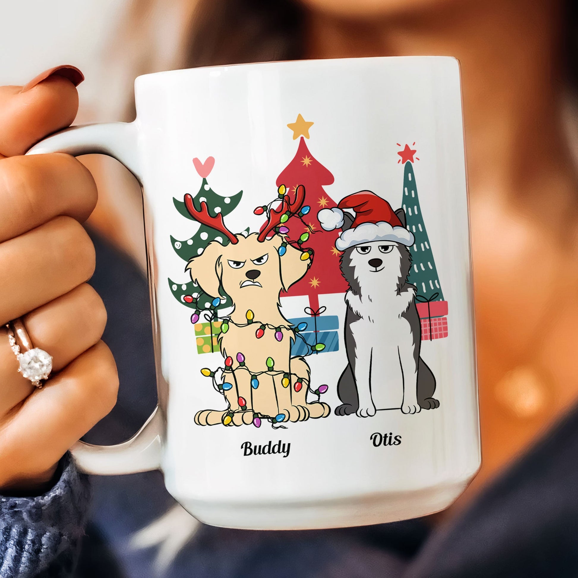 Merry Christmas From The Dog - Personalized Mug