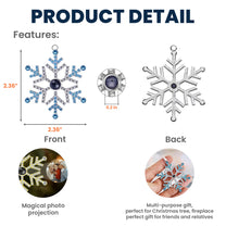 Merry Christmas Grandma & Grandpa - Custom Photo Projection Snowflake Ornament