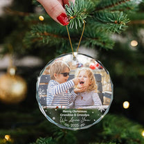 Merry Christmas Grandparents - Personalized Glass Photo Ornament