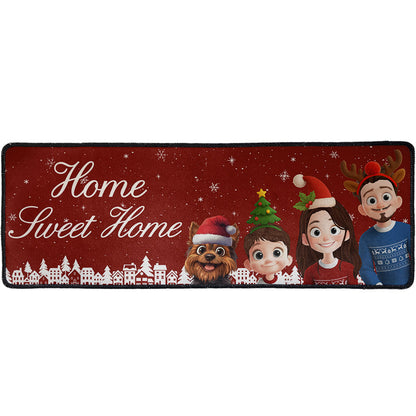 Merry Christmas Home Sweet Home - Personalized Runner Rug