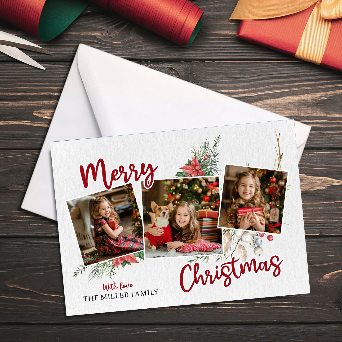Merry Christmas - Personalized Photo Christmas Card
