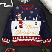 Merry Christmas - Personalized Photo Ugly Sweater