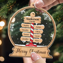 Merry Christmas - Personalized Wood And Acrylic Ornament