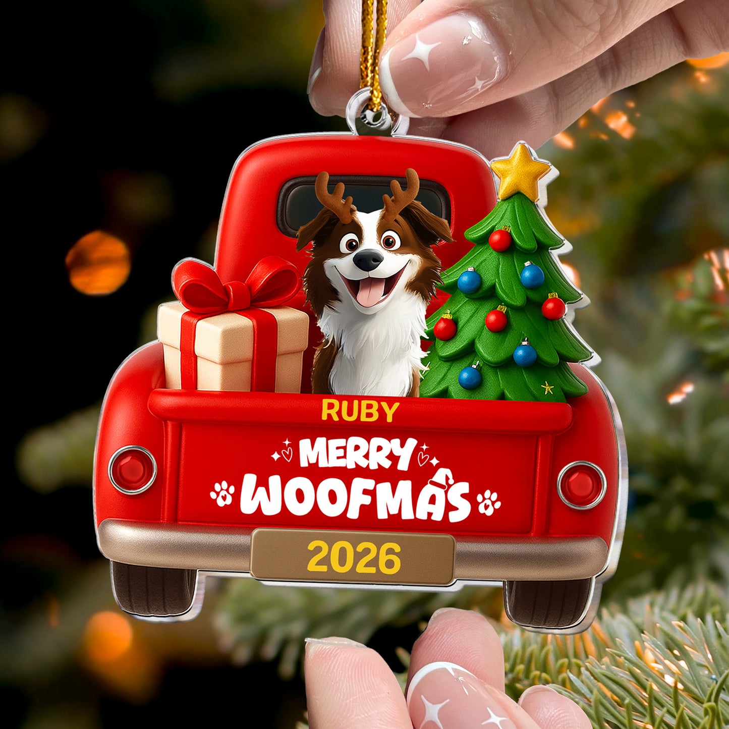 Merry Christmas Pet Lovers - Personalized Acrylic Ornament