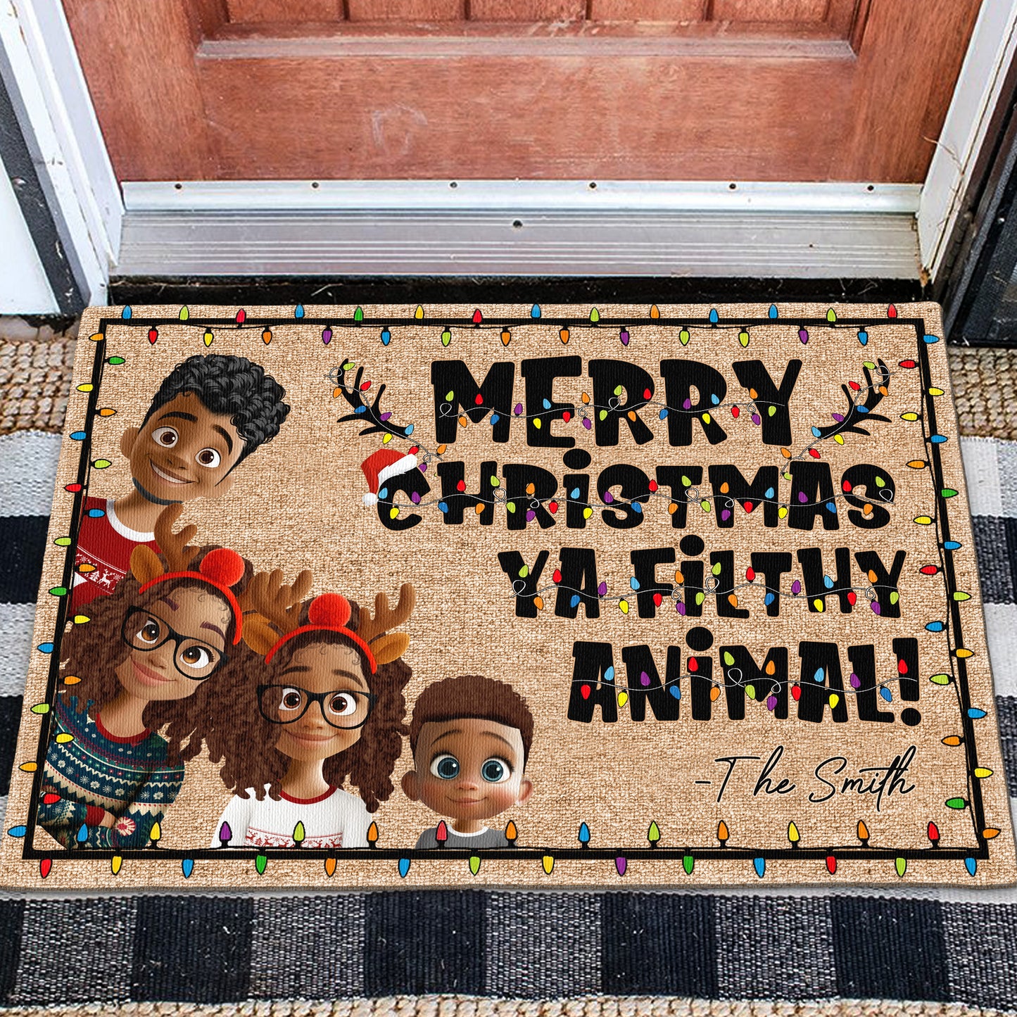 Merry Christmas Ya Filthy Animal - Personalized Doormat