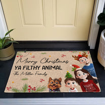 Merry Christmas Ya Filthy Animal - Personalized Doormat