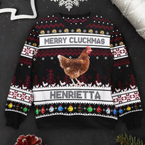 Merry Cluckmas Chicken Farmers Clucker Bird - Personalized Photo Ugly Sweater