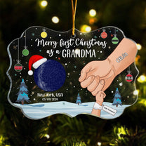 Merry First Christmas As A Grandma - Personalized Acrylic Ornament