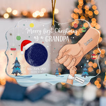 Merry First Christmas As A Grandpa - Personalized Acrylic Ornament