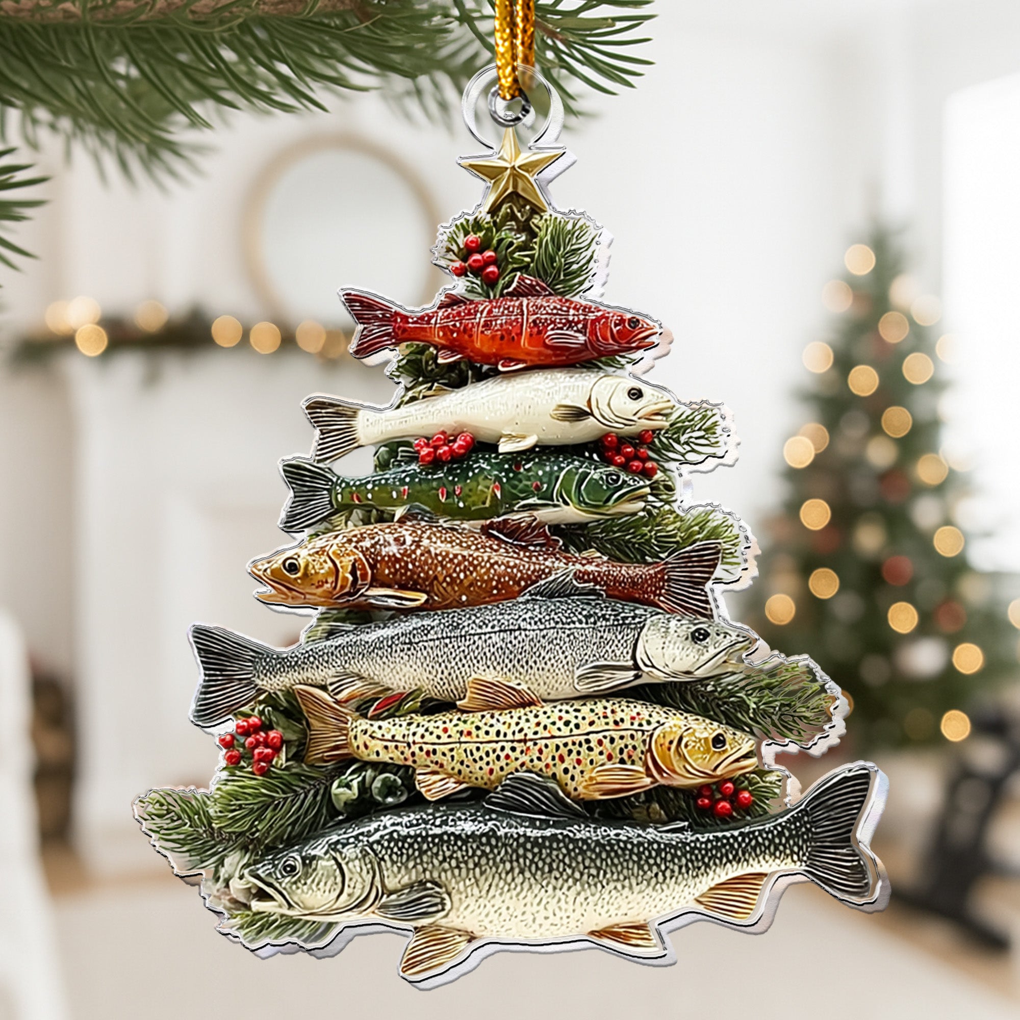 Fishmas Tree Merry Fishmas Tree 2D Flat - Acrylic Ornament – Macorner