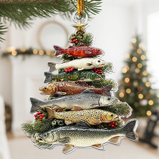Merry Fishmas Tree 2D Flat - Acrylic Ornament
