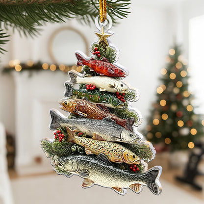 Merry Fishmas Tree 2D Flat - Acrylic Ornament