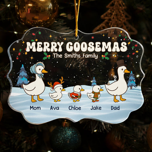Merry Goosemas - Personalized Acrylic Ornament