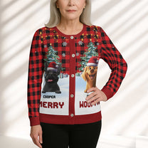 Merry Woofmas Dog Mom Dog Dad - Personalized Crewneck Cardigan