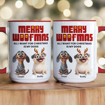 Merry Woofmas Dogs Christmas - Personalized Accent Mug