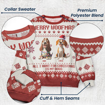 Merry Woofmas Dogs Christmas - Personalized Ugly Sweater