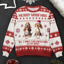 Merry Woofmas Dogs Christmas - Personalized Ugly Sweater