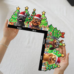 Merry Woofmas - Peeking Dog - Personalized Door Corner Wood Sign