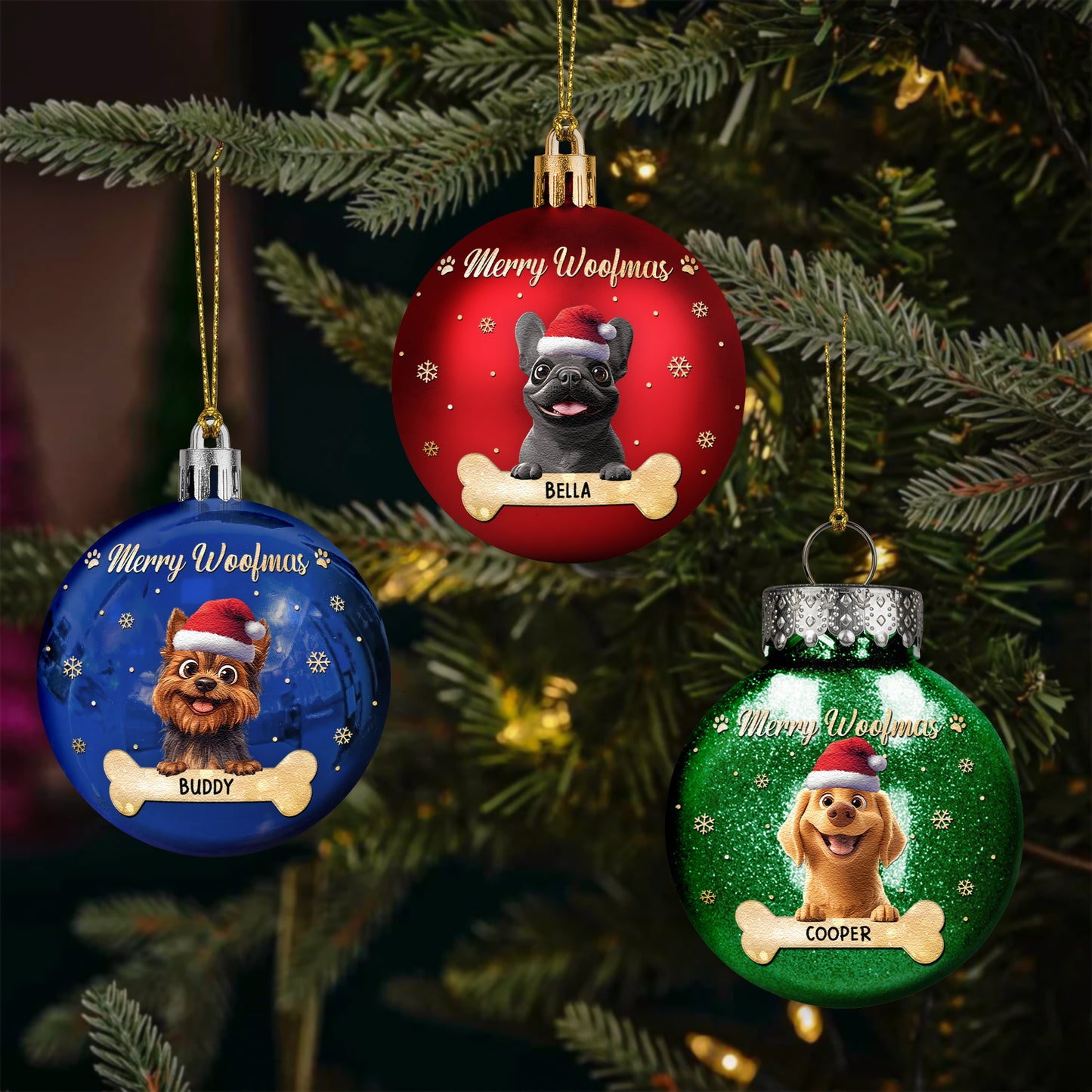 Merry Woofmas - Personalized Ball Ornament