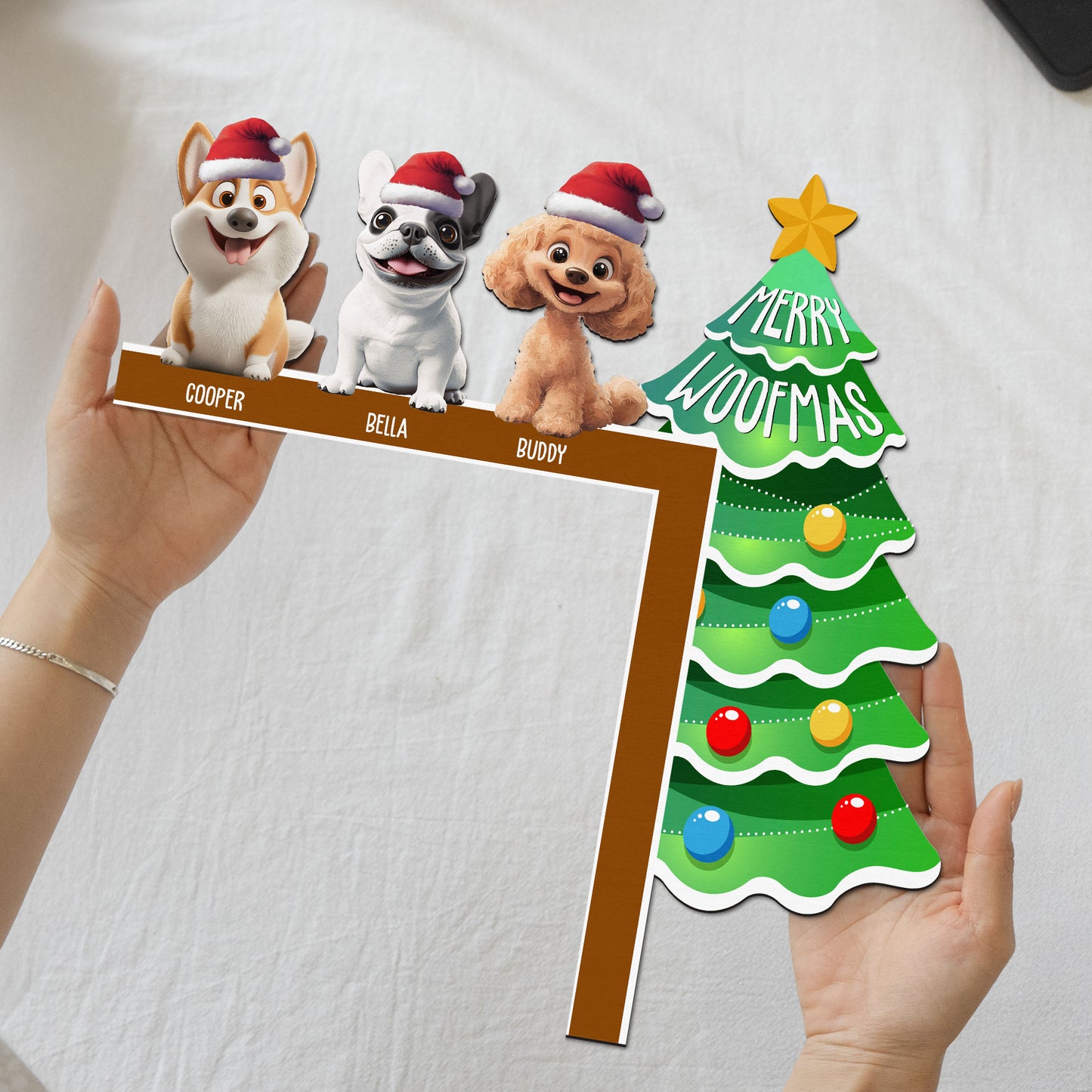 Merry Woofmas - Personalized Door Corner Wood Sign