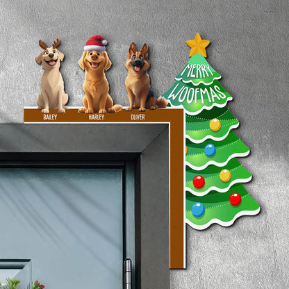 Merry Woofmas - Personalized Door Corner Wood Sign
