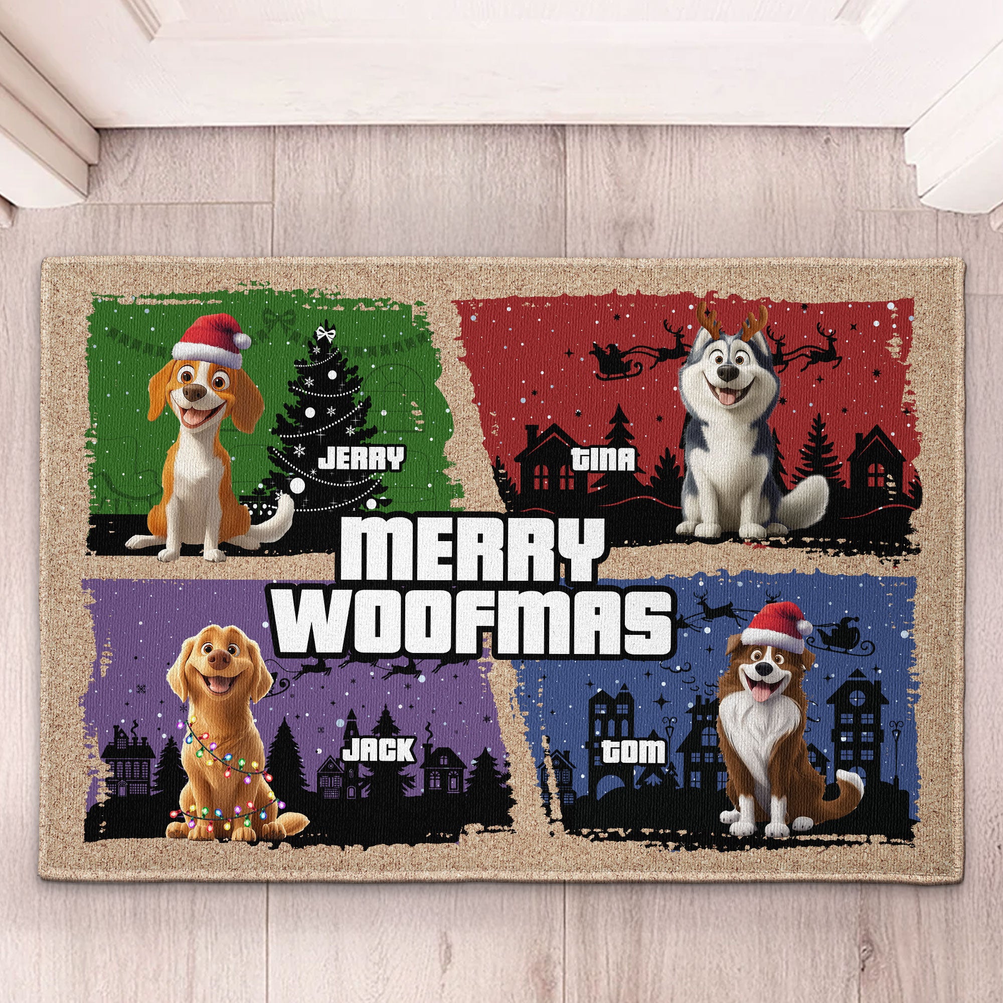 Merry Woofmas - Personalized Doormat