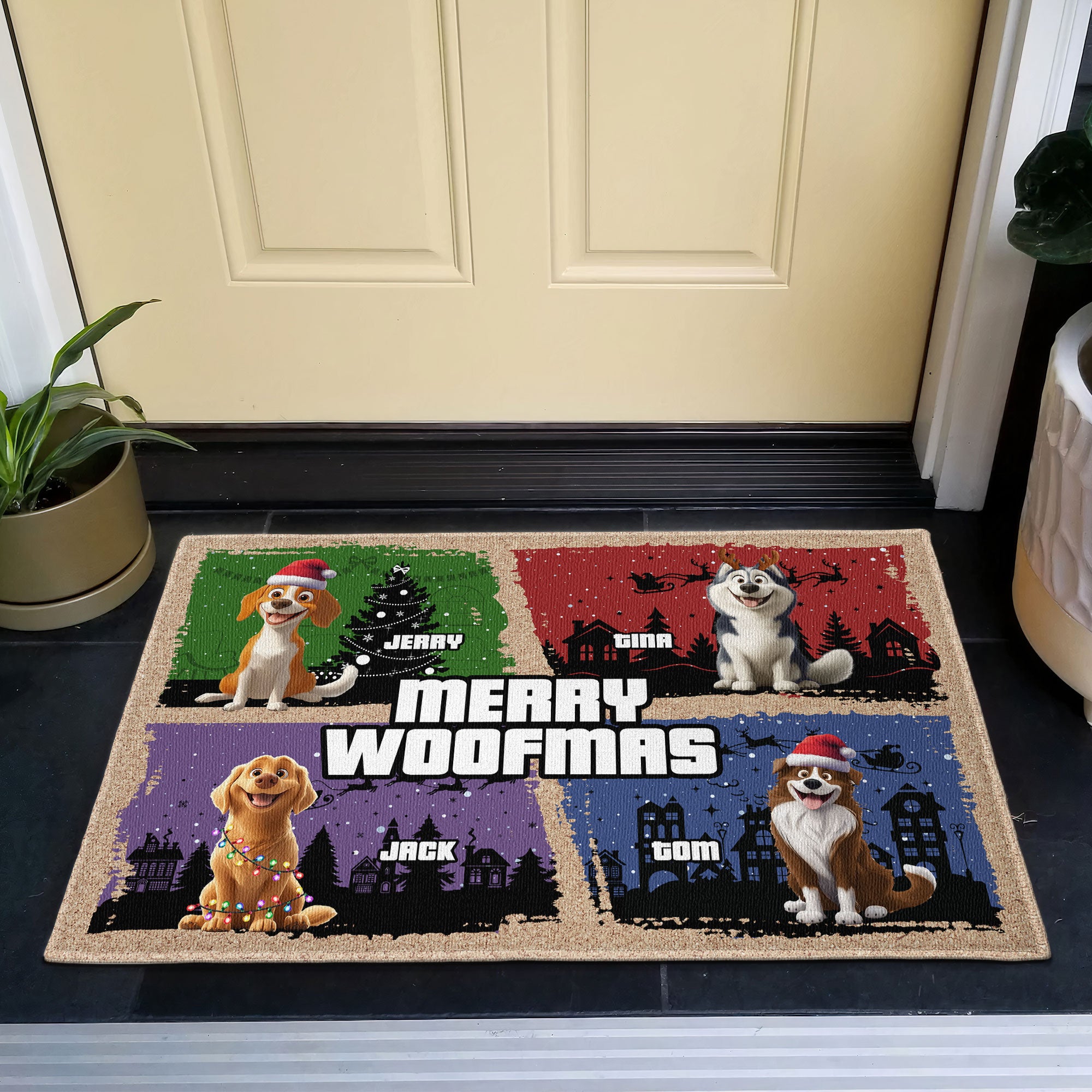 Merry Woofmas - Personalized Doormat