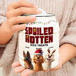 Merry Woofmas Spoiled Rotten Dog Treats - Personalized Cookie Jar